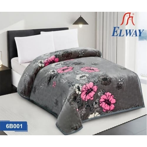 Koc Elway Gruby 160/210cm Kwiaty Różowe