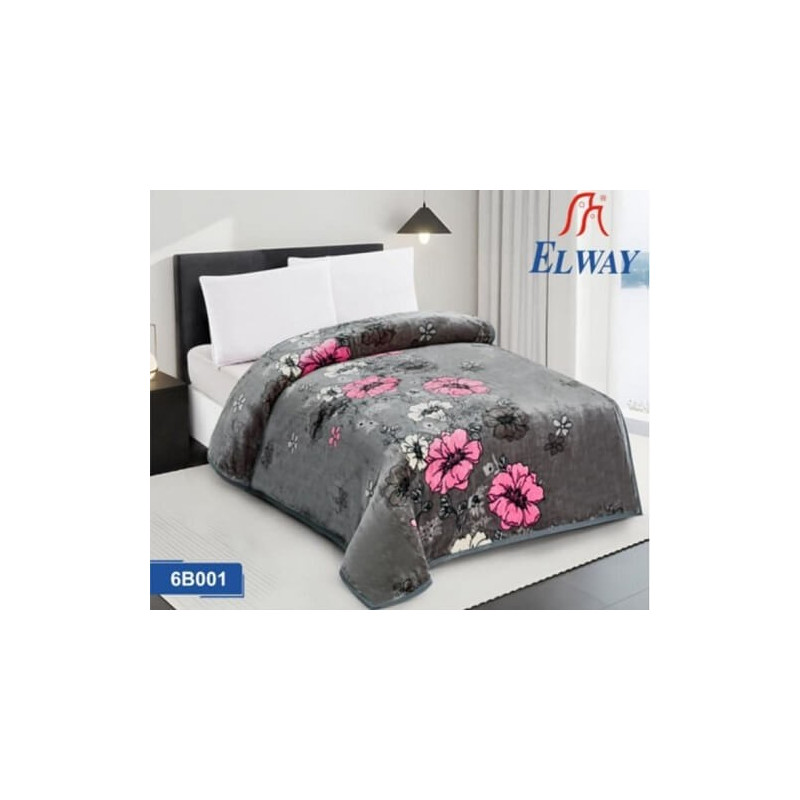 Koc Elway Gruby 160/210cm Kwiaty Różowe