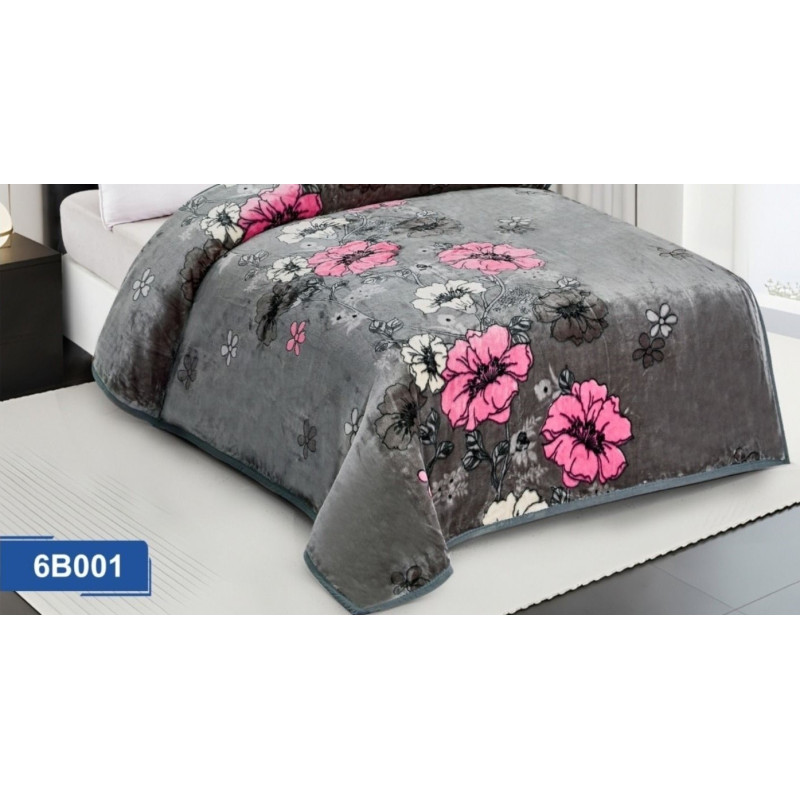 Koc Elway Gruby 160/210cm Kwiaty Różowe