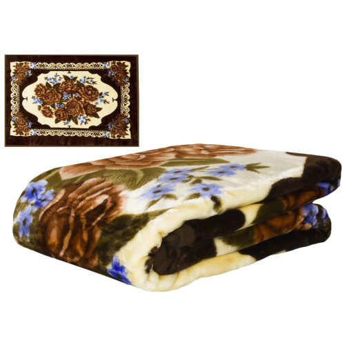 Koc Elway Gruby 160/210cm Kwiaty Bordowe