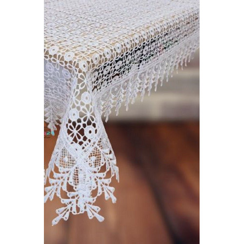 Obrus Z Gipiury Biały Cały Koronkowy