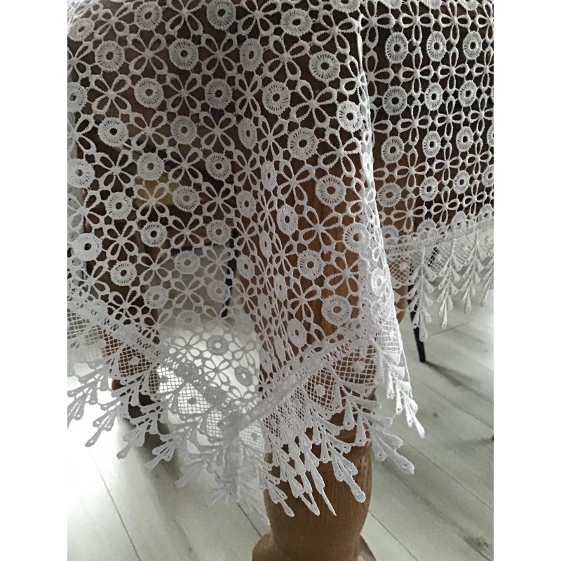 Obrus Z Gipiury Biały Cały Koronkowy