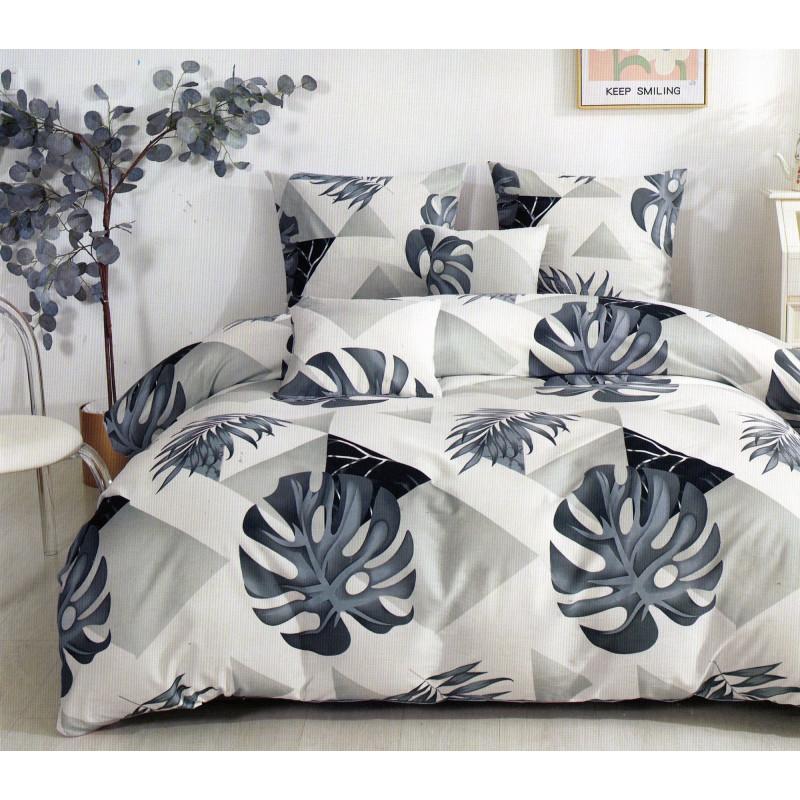 Pościel 220x200 Dwustronna Bawełna Satynowa Collection World Liście Mo...