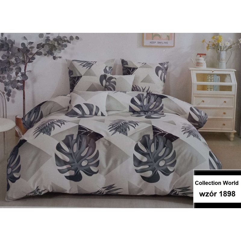 Pościel 220x200 Dwustronna Bawełna Satynowa Collection World Liście Mo...