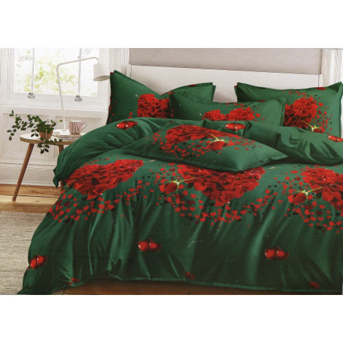 Pościel 3D Satyna Bawełniana 160/200 4cz Serca