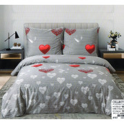 Pościel 160x200 Dwustronna Bawełna Satynowa Collection World Serca