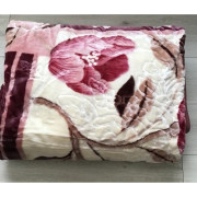 Koc Elway Gruby Tłoczony 200/240cm Kwiaty Bordowe