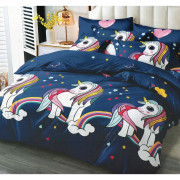 Pościel 3D Satyna Bawełniana 160/200 4cz Jednorożce