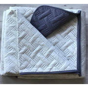 Narzuta Dwustronna Pikowana100% Bawełna Ekri/Szary