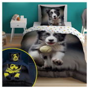 Pościel Fluorescencyjna 100% Bawełna 160x200cm 2cz Pies