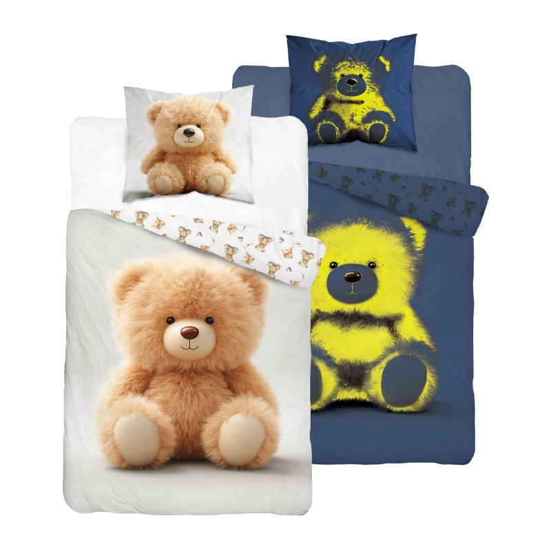 Pościel Fluorescencyjna 100% Bawełna 160x200cm 2cz Miś