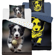 Pościel Fluorescencyjna 100% Bawełna 140x200cm 2cz Pies