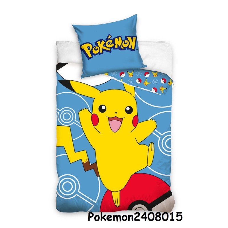 Pościel Bawełniana Licencyjna 160/200 2cz Pokemon Pikachu