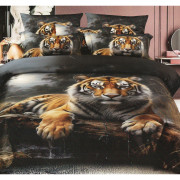 Pościel 3D Satyna Bawełniana 160/200 4cz Tygrys
