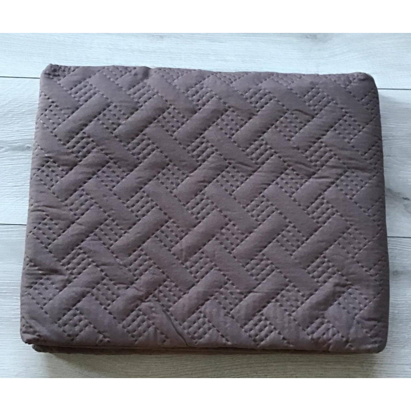 Narzuta Dwustronna Pikowana 100% Bawełna Jasny Brązowy/Szary