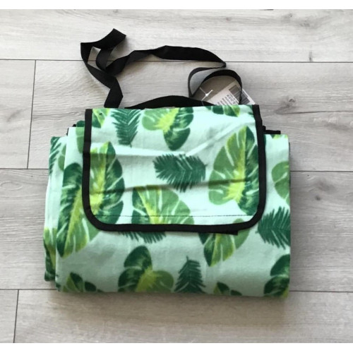 Koc Plażowy/Piknikowy 150x200 Cm Z Matą Izolacyjną Liście