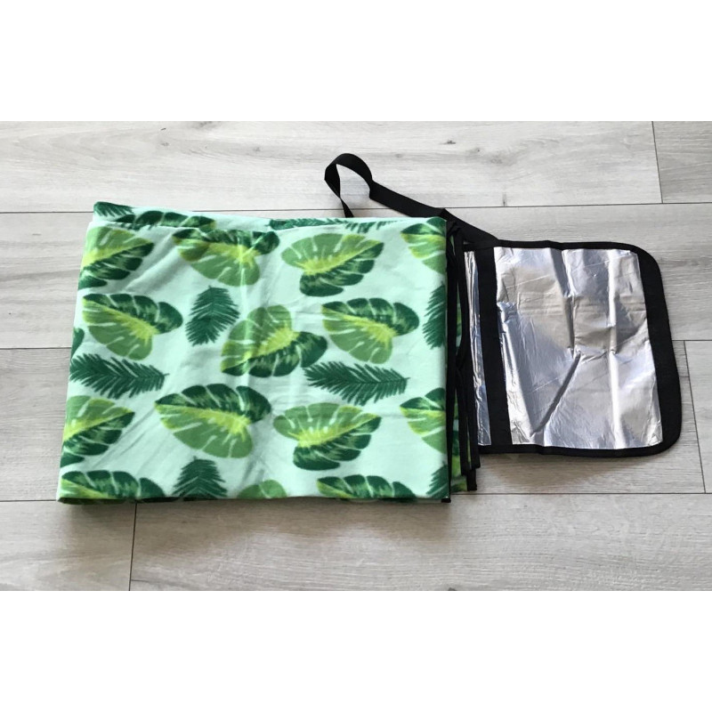 Koc Plażowy/Piknikowy 150x200 Cm Z Matą Izolacyjną Liście