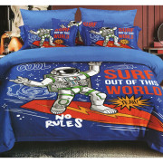 Pościel 3D Satyna Bawełniana 160/200 3cz Kosmonauta Wzór Faktyczny