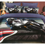 Pościel 3D Satyna Bawełniana 160/200 3cz Motor Wzór Faktyczny