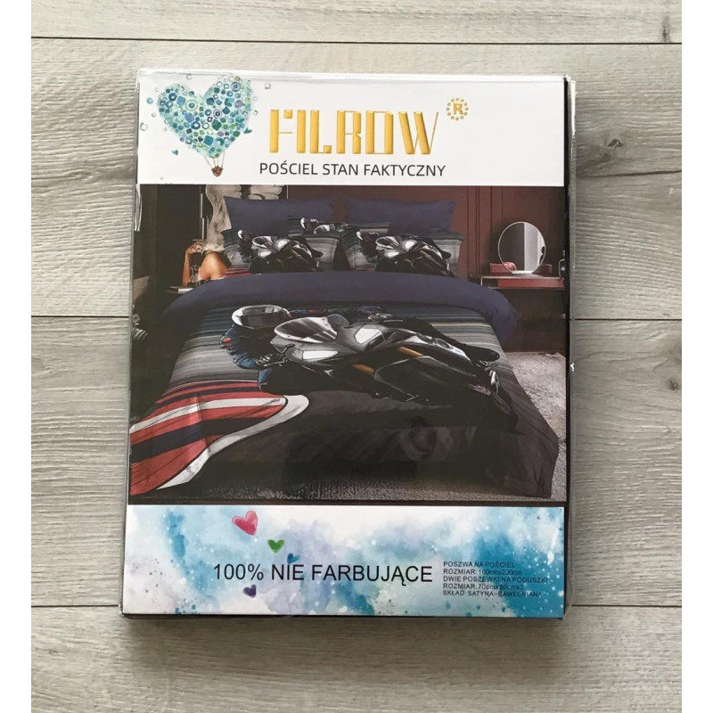 Pościel 3D Satyna Bawełniana 160/200 3cz Motor Wzór Faktyczny