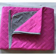 Narzuta Dwustronna Pikowana 100% Bawełna Róż/Szary