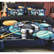 Pościel 3D Satyna Bawełniana 160/200 3cz Kosmonauta Wzór Faktyczny