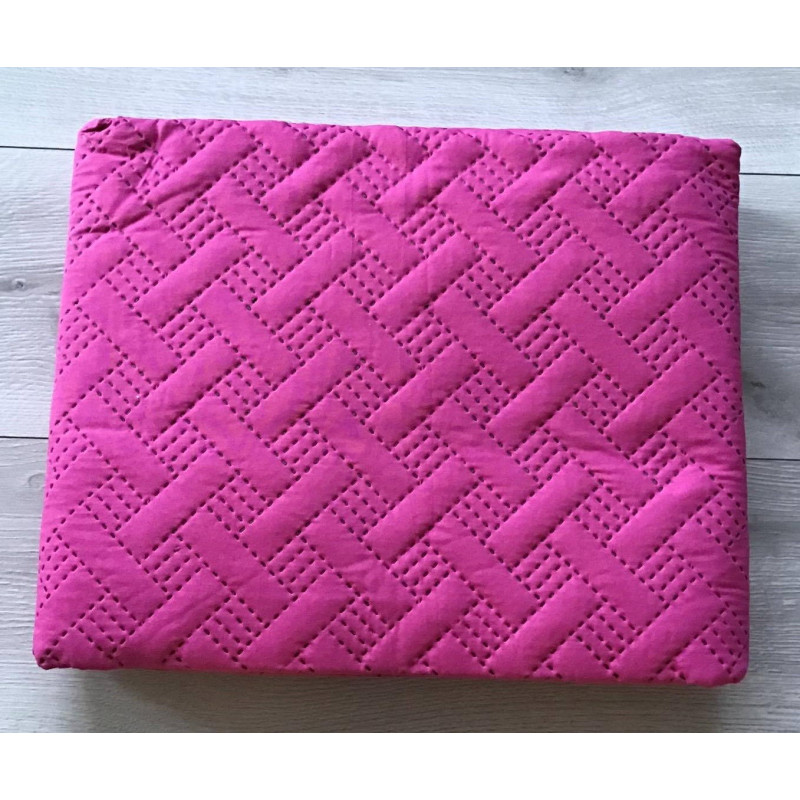 Narzuta Dwustronna Pikowana 100% Bawełna Róż/Szary