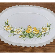 Serwetka Owalna 32x48cm Z Nadrukiem Świątecznym Kurczaczki