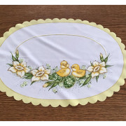 Serwetka Owalna 32x48cm Z Nadrukiem Świątecznym Kurczaczki