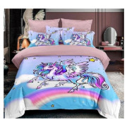 Pościel 3D Satyna Bawełniana 160/200 3cz Jednorożec Wzór Faktyczny