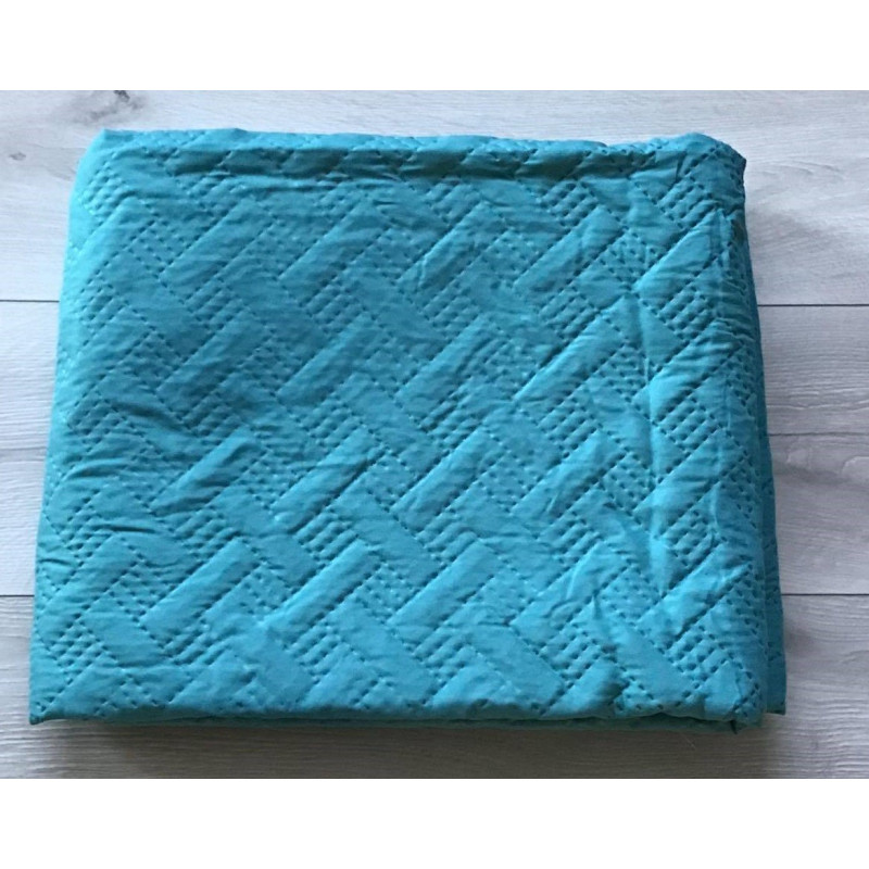 Narzuta Dwustronna Pikowana 100% Bawełna Morski/Szary