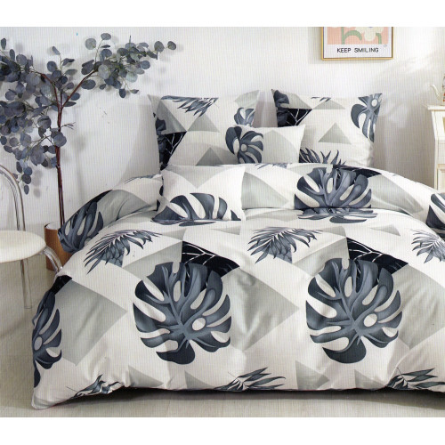 Pościel 160x200 Dwustronna Bawełna Satynowa Collection World Liście M...