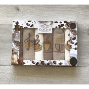 Komplet Ścierek Kuchennych Haftowanych 6szt Coffee