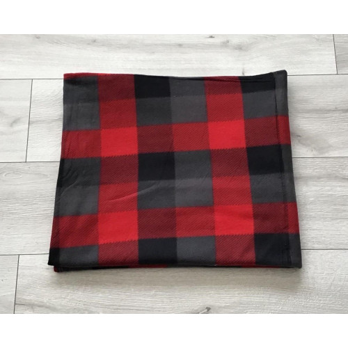 Koc Polarowy 160x200cm Krata Czerwona