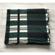 Koc Polarowy 160x200cm Krata Zielono Czarna