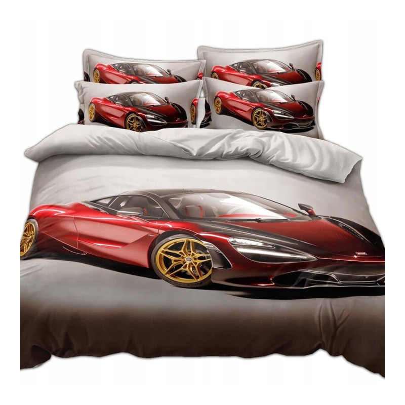 Pościel 3D Satyna Bawełniana 160/200 4cz Samochód