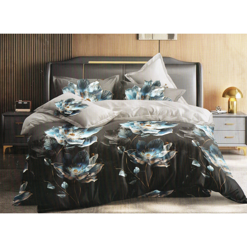 Pościel 3D Satyna Bawełniana 160/200 4cz Kwiaty