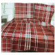 Komplet Pościeli Z Kory 100% Bawełna 160x200cm Krata Czerwona