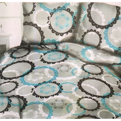 Komplet Pościeli Z Kory 100% Bawełna 160x200cm Grafika Koła