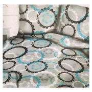 Komplet Pościeli Z Kory 100% Bawełna 160x200cm Grafika Koła