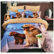 Pościel 3D Satyna Bawełniana 160/200 3cz Psy Wzór Faktyczny