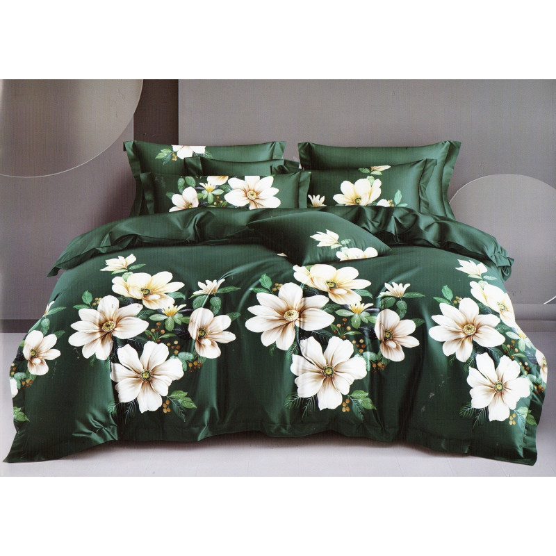 Pościel 3D Satyna Bawełniana 160/200 4cz Kwiaty