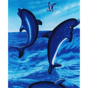 Ręcznik Plażowy 72x146cm Mikrofibra Delfiny