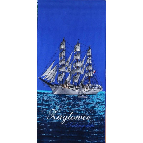 Ręcznik Plażowy 72x146cm Mikrofibra Żaglowiec