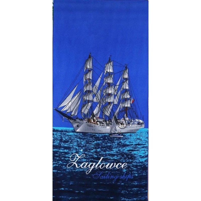 Ręcznik Plażowy 72x146cm Mikrofibra Żaglowiec