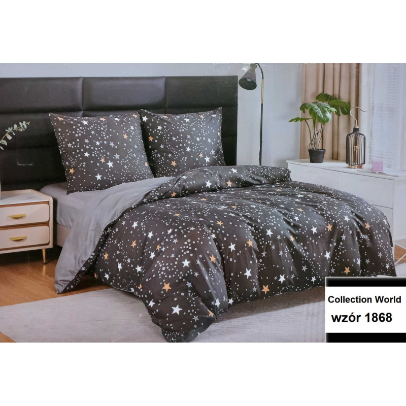 Pościel 220x200 Dwustronna Bawełna Satynowa Collection World Gwiazdki