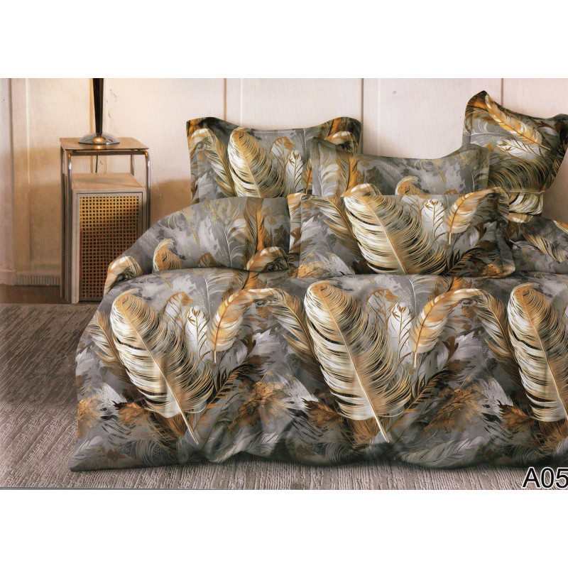 Pościel 3D Satyna Bawełniana 160/200 3cz Pióra