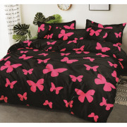 Pościel 3D Satyna Bawełniana 160/200 4cz Motyle Różowe