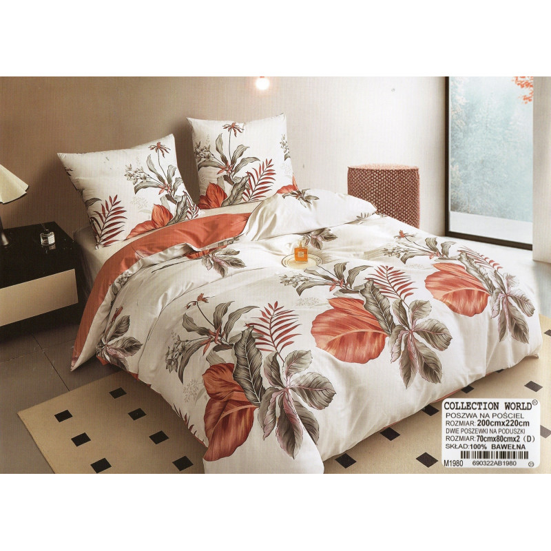 Pościel 160x200 Dwustronna Bawełna Satynowa Collection World Kwiaty