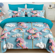 Pościel 3D Satyna Bawełniana 160/200 3cz Jednorożce Wzór Faktyczny